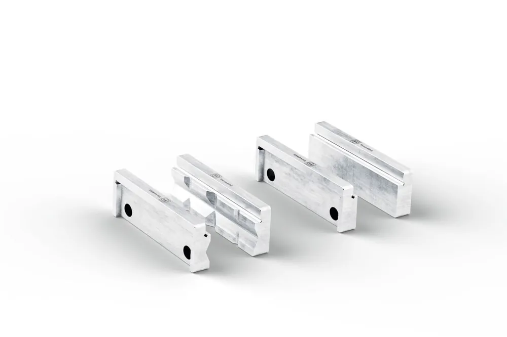 Fein Accessoires 90701010010 Paire de mandrins de protection set (P) prisme et (B) ébauche 110 mm aluminium (Fein VersaMAG)