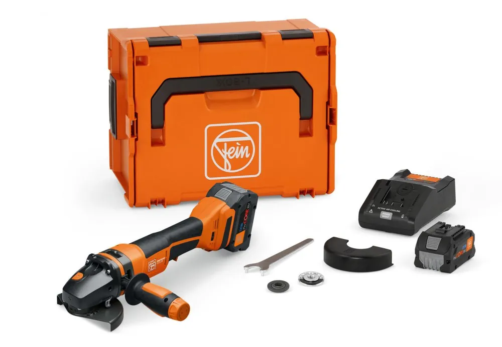 Fein 71222062000 CCG 18-125-12 PD-SEC Set 8Ah ProCORE AS Accu meuleuse d‘angle PROTAGO Ø 125 mm 2x 18V 8.0Ah batteries et chargeur en coffret L-BOXX