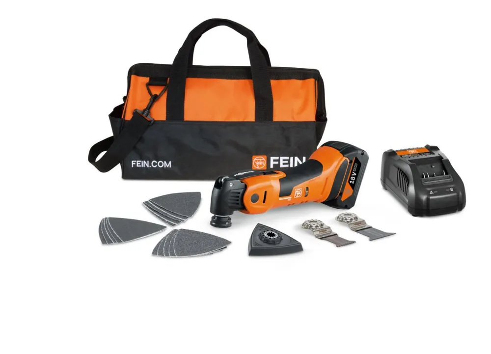 Fein 71293665000 AMM 700 MAX AS Accu multi-tool set 1x 18V 2.0Ah battery and charger in nylon bag