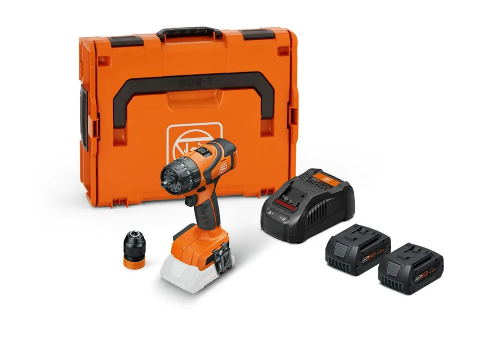 Fein 71040762000 Perceuse sans fil ASB 18 Q AS à 2 vitesses 2x batteries 18V 5.0Ah et chargeur dans une valise L-BOXX