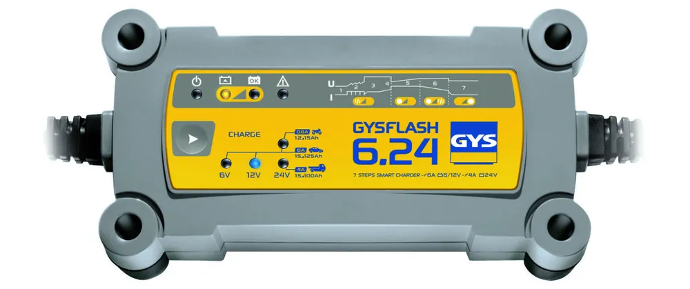 Gys 5192029460 GYSFLASH 6.24 Chargeur de batterie 6/12/24V