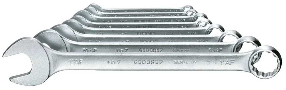 Gedore 6091450 7-08A Jeu de clés à anneau 8 pièces 3/8-1AF