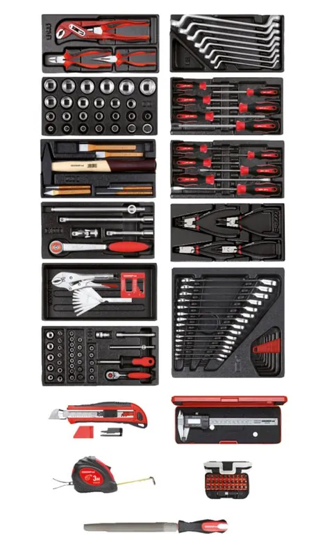 Gedore RED 3301657 R21010002 Jeu d‘outils 11 x module CT + div. prêt. 166 pièces