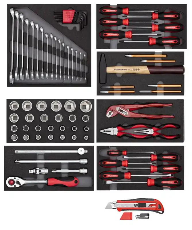 Gedore RED 3301655 R21010000 Jeu d‘outils 8 x CT module + break-off sm. 81 pièces