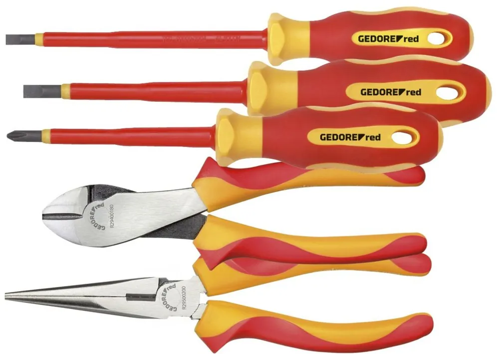Gedore RED 3301414 R39002005 Jeu d‘outils VDE 2x pinces+PH+SL 5 pièces