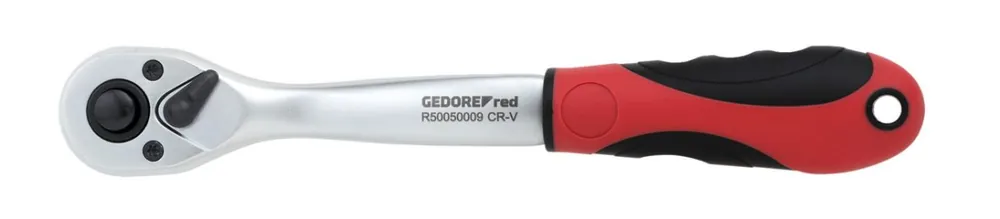 Gedore RED 3300225 R50050009 Clé à cliquet 2C 3/8" coudée L. 206 mm, angle de retour 10°.