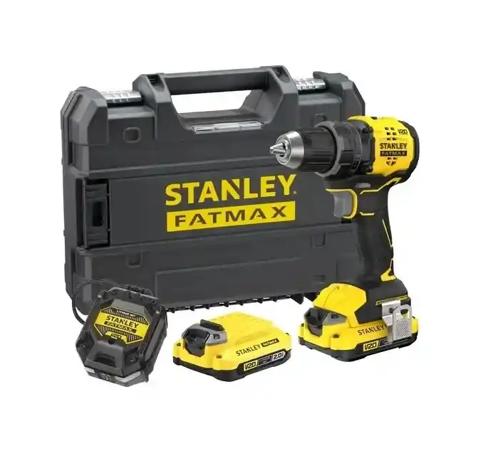Stanley SFMCD714D2T-QW V20 Brushless Cordless Drill 2x 18V 2.0Ah battery and charger in Prostack case