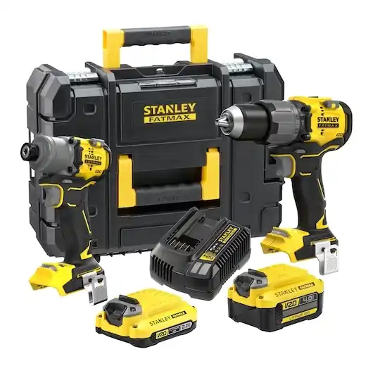 Stanley SFMCK211MDT-QW CombiKit V20 Brushless Accu screwdriver/hammer drill + Brushless Accu impact screwdriver 1x 18V 2.0Ah, 1x 18V 4.0Ah battery and charger in case